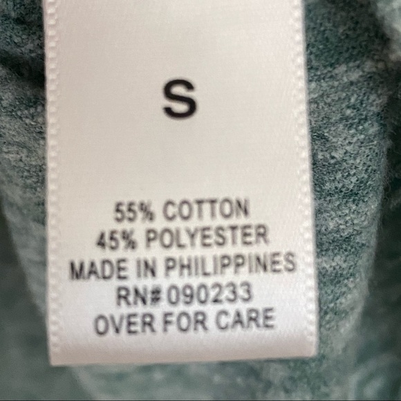 Check and Stripe Heather Green Long Sleeve Scoop Neck Top Sz Small  B7 - Picture 8 of 8